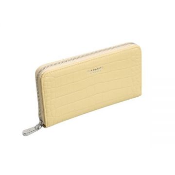 Portofel Cava Galben Model Croco 1 Fermoar