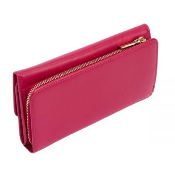 Portofel Dora Fuchsia Cu Fermoar Și Clapeta