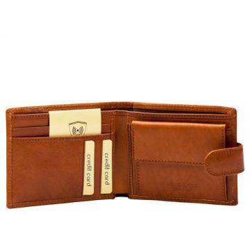 Portofel Favio Cognac Protecție RFID/NFC Contra Furtului De Date