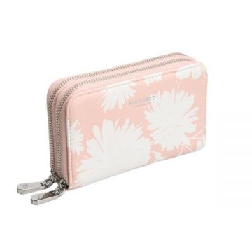 Portofel Margareth Dublu Bej Cu Print Floral