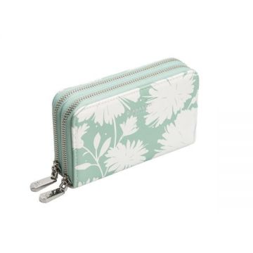 Portofel Margareth Dublu Verde Cu Print Floral
