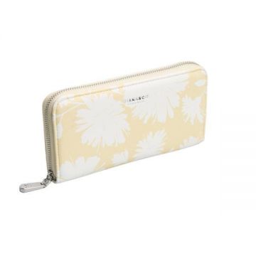 Portofel Marion Galben Cu Print Floral Și 1 Fermoar