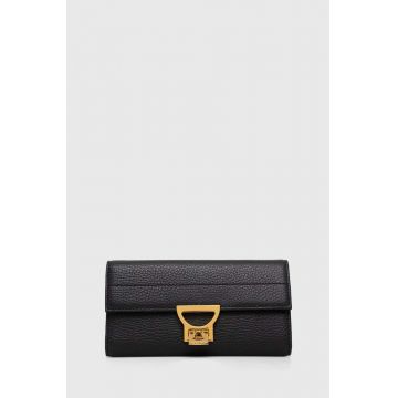 Coccinelle portofel de piele femei, culoarea negru