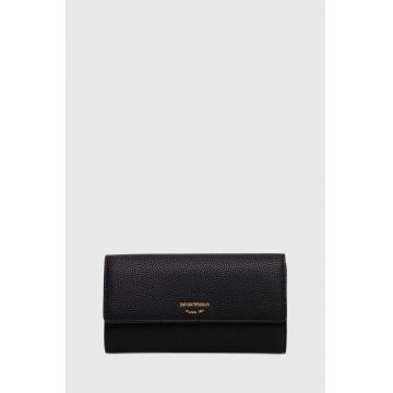 Emporio Armani portofel femei, culoarea negru