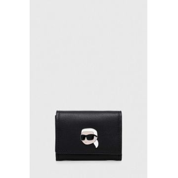 Karl Lagerfeld portofel de piele femei, culoarea negru