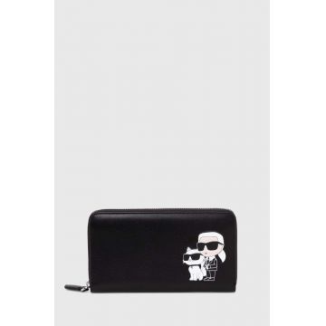 Karl Lagerfeld portofel de piele femei, culoarea negru